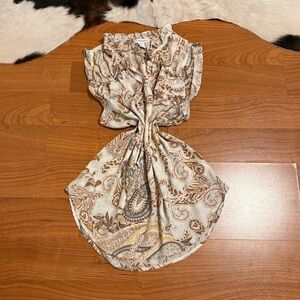 Boho Chic Paisley Ruffle Blouse